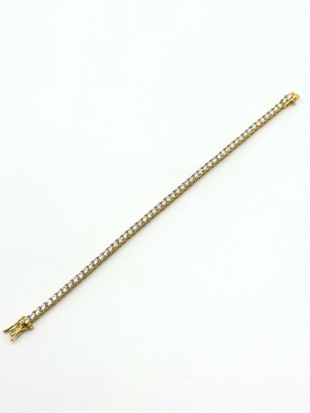 18K Gold Plated, 5.6CTW, 3MM, Moissanite Tennis Bracelet -7"